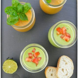 Gazpacho andaluz & Gurken-Avocado-Basilikum Gazpacho