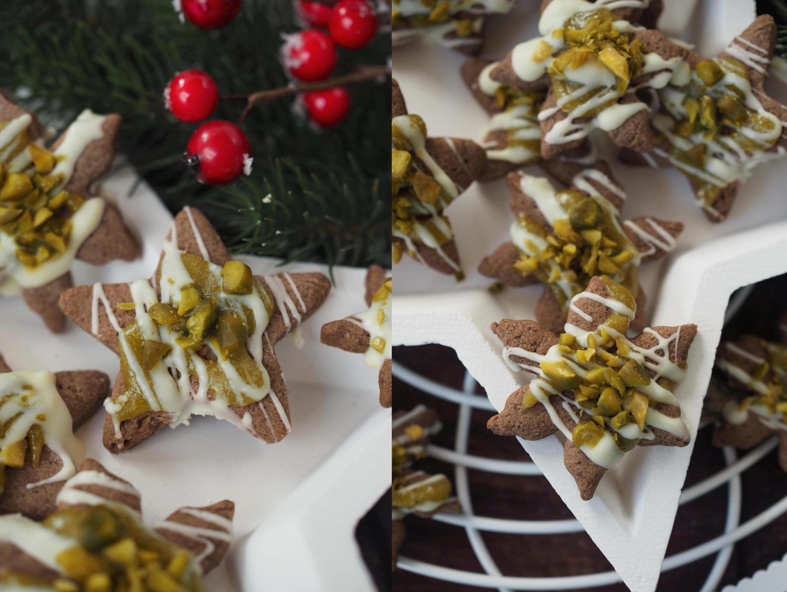 Einfache Weihnachtspl Tzchen Schoko Pistazien Sterne Wiewowasistgut