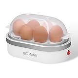 Bomann® Eierkocher für bis zu 6 Eier | Egg Cooker mit antihaftbeschichteter Heizschale | Egg Boiler mit Summer | elektrischer Eierkocher inkl. Eihalter & Messerbecher mit Eipicker | EK 5022 CB