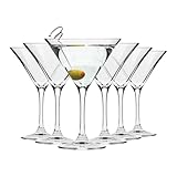Krosno Martini-Gläser Cocktailgläser | Set von 6 | 240 ML | Avant Garde Kollektion | Perfekt für Zuhause, Restaurants und Partys | Spülmaschinenfest