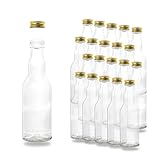 Hartmut Bauer Großhandel für Flaschen, Gläser und Konservendosen 20 Stück kleine leere Glasflaschen mit Schraubverschluss weiß 200 ml 28 MCA zum Selbstbefüllen als Saftflaschen, Sirupflaschen
