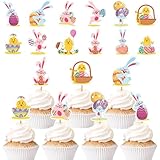 Catelves Ostern Cake Topper Frohe Ostern, Kuchen Dekoration, Osterkuchen Dekorationen, Osterkuchen Cupcake Topper, Ostern Tortendeko, Ostern Muffin Deko für Babypartys, Geburtstag, Osterparty