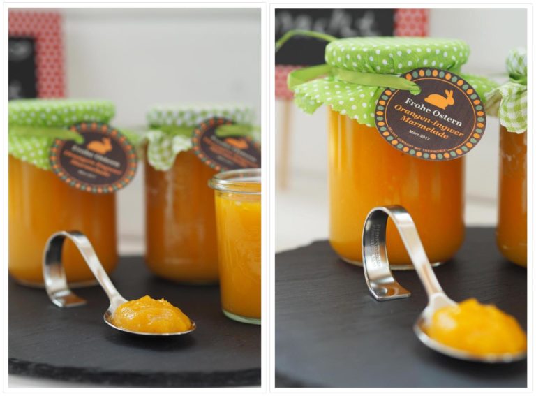 Osterliche Orangen-Ingwer Marmelade mit Schuss - Wiewowasistgut