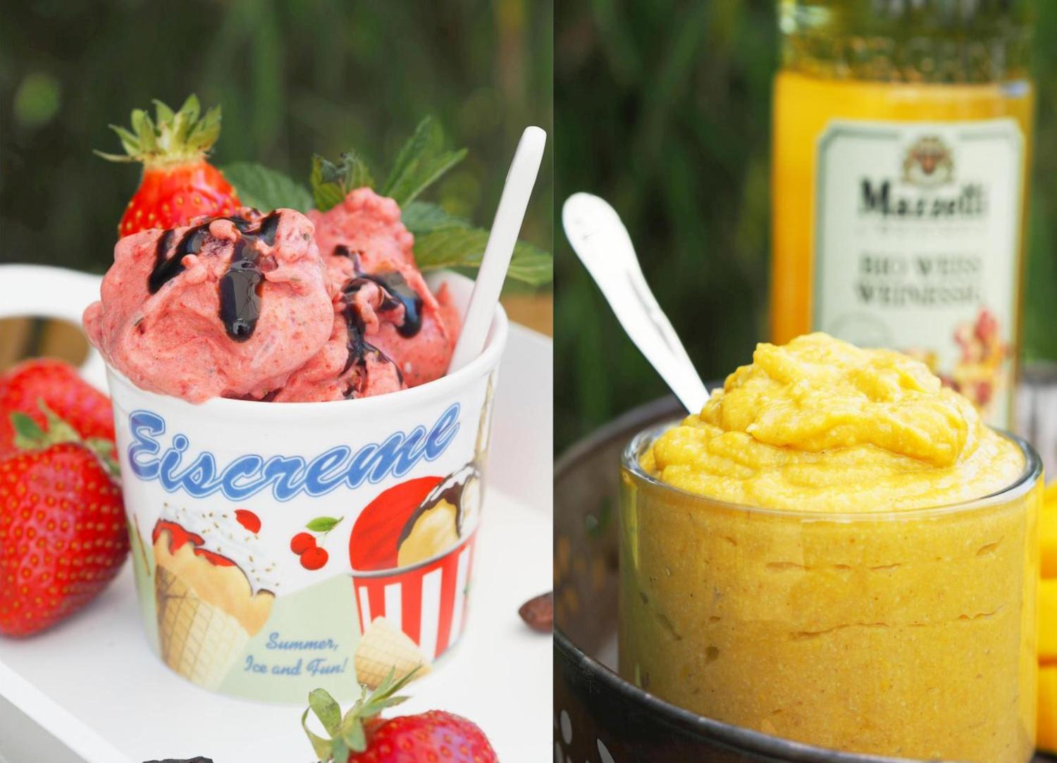 Erdbeer-Minz-Tonkabohnen-Eis & Mango-Senf mit Mazzetti l'originale