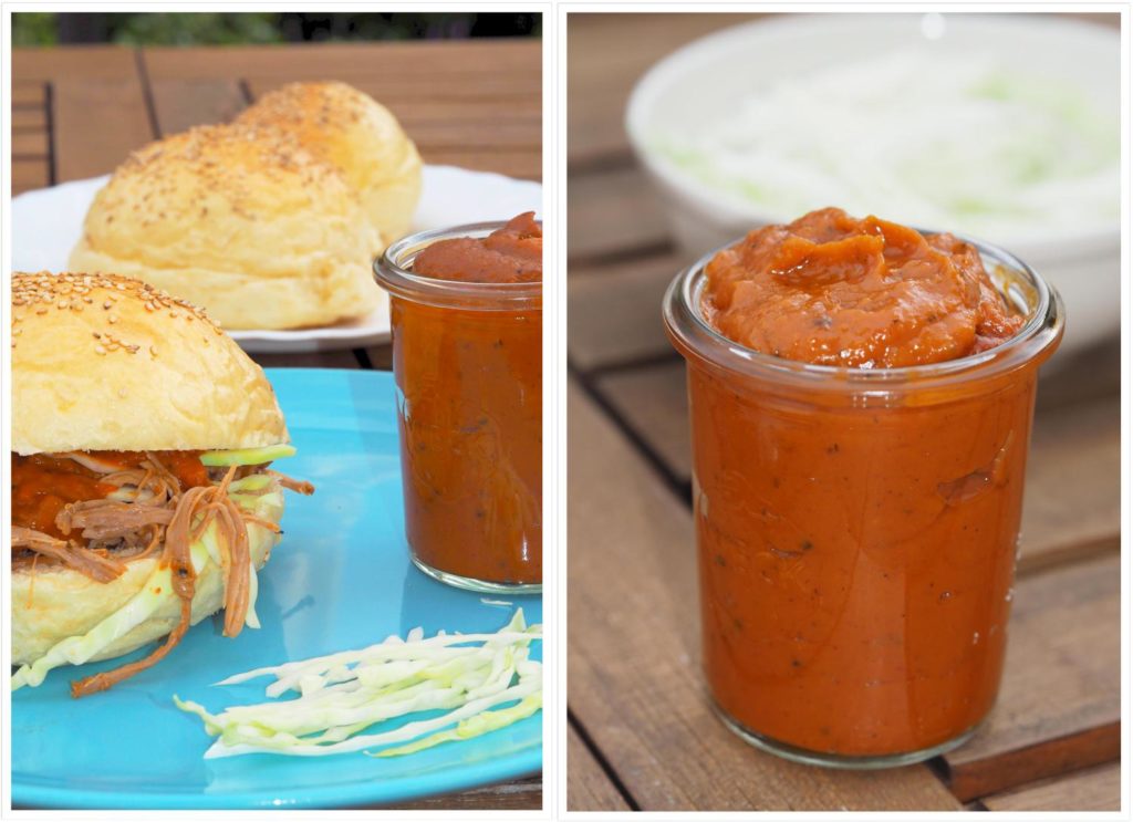 Pulled-Pork-pikante-BBQ-Soße-selbstgemacht-Burger-Buns-Hamburger-Broetchen Pulled-Pork-pikante-BBQ-Soße-selbstgemacht-Burger-Buns-Hamburger-Broetchen
