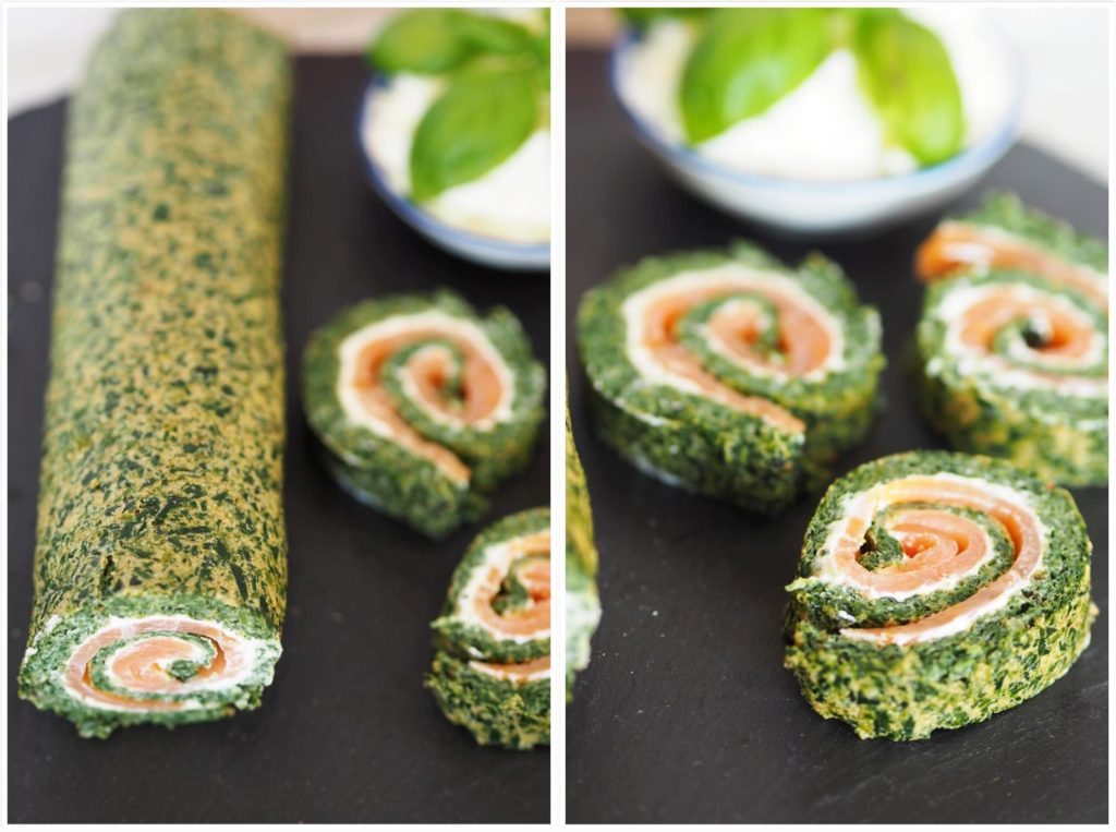 Fingerfood deluxe: Low-Carb Lachs-Spinat Rolle - Wiewowasistgut