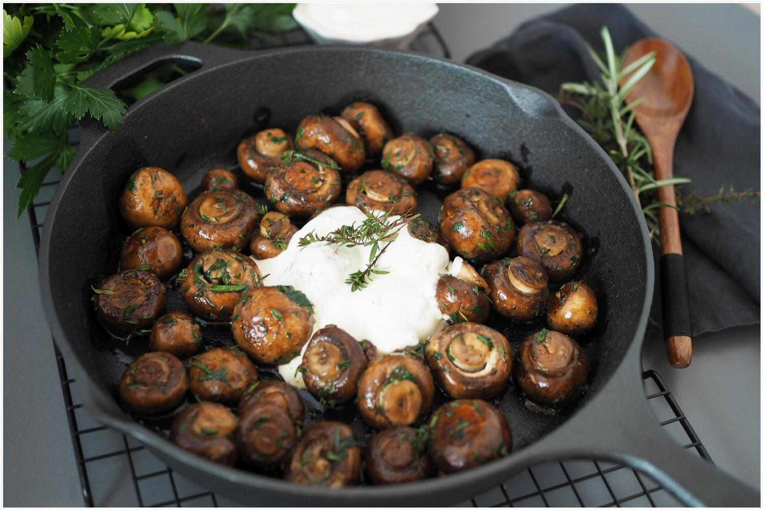 Wie Vom Rummel Champignons Mit Frischen Krautern Knoblauchdip Wiewowasistgut Com