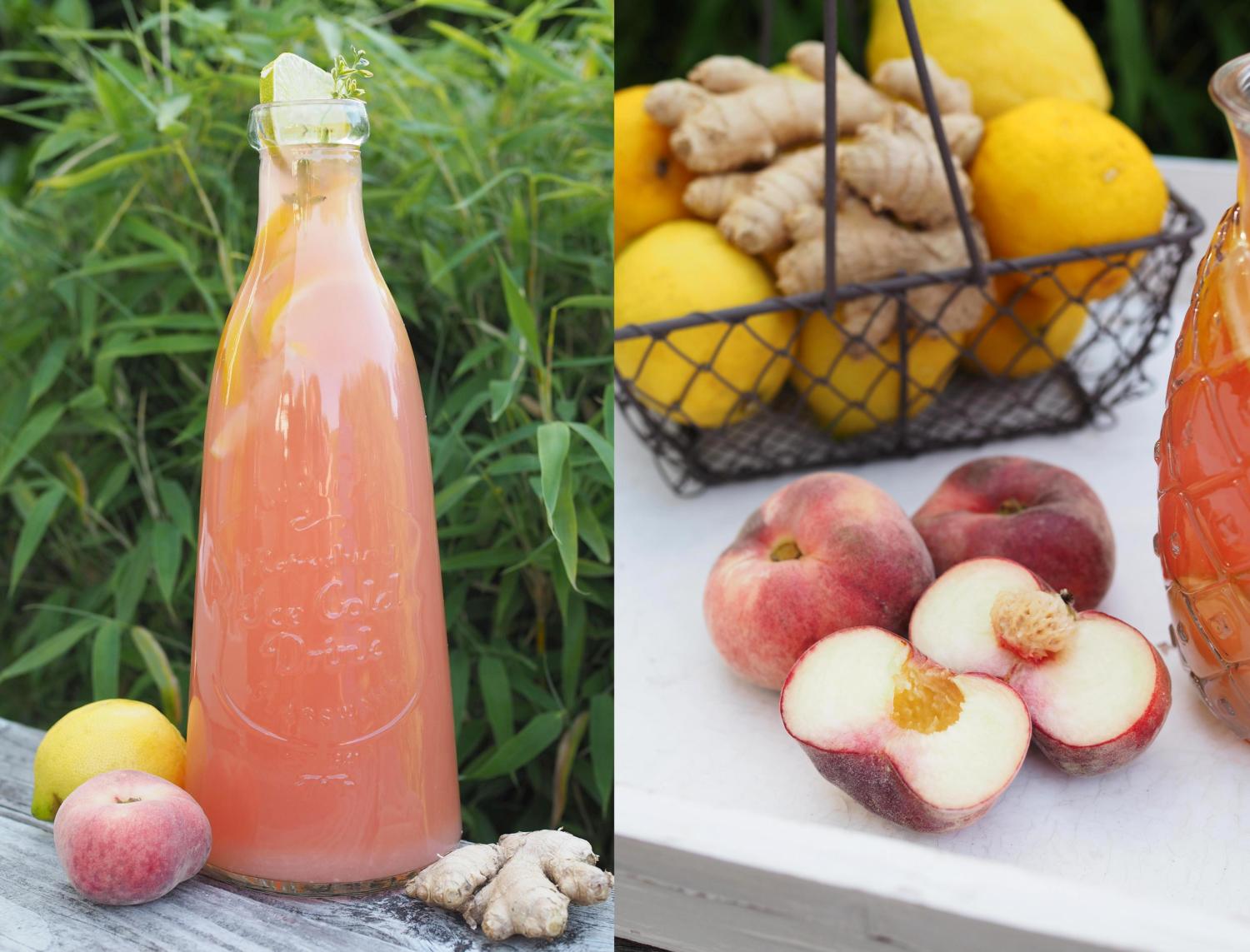 Pink Lemonade: Erfrischender Pfirsich-Ingwer Eistee mit Zitronen ...