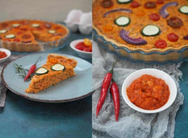 Herbstliche Gemüse-Quiche mit Ajvar (gerne pikant) - Wiewowasistgut