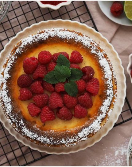 low-carb-protein-kaesekuchen-ohne-industriezucker-himbeeren